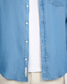 Mens | Denim Chambray Long Sleeve Shirt | Medium Chambray