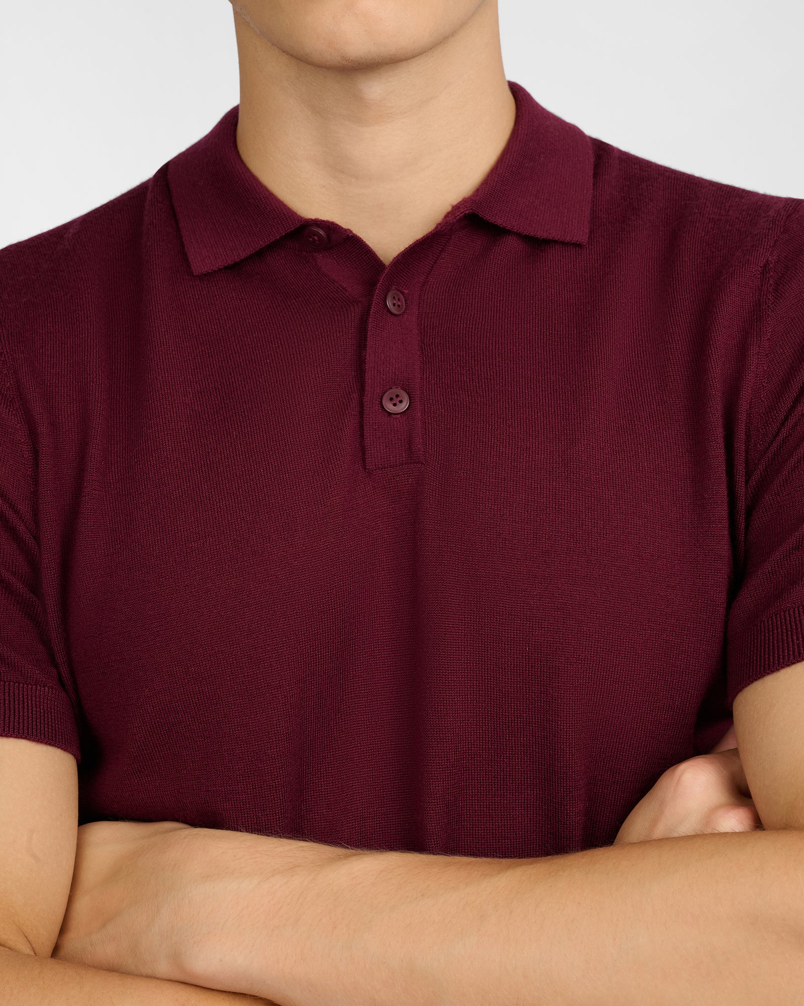 Mens | Extra Fine Merino Wool Polo | Lunar Grey
