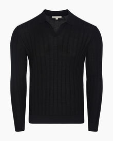 Mens | Extra Fine Merino Wool Johnny Collar Polo | Cashew