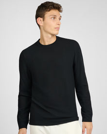 Mens | Waffle Crewneck Sweater | Black