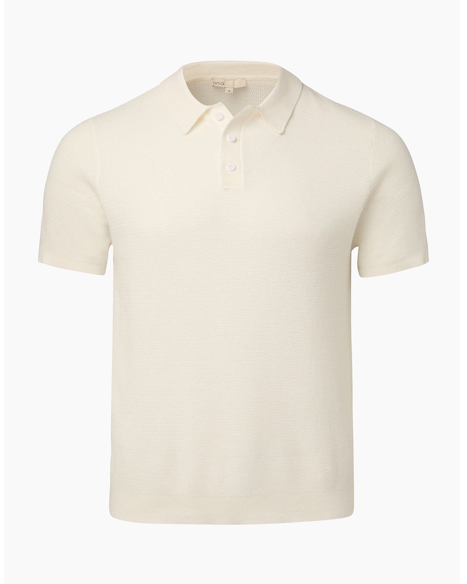 Mens | Cotton Textured Knit Polo | White