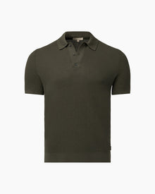 Mens | Cotton Textured Knit Polo | Agave