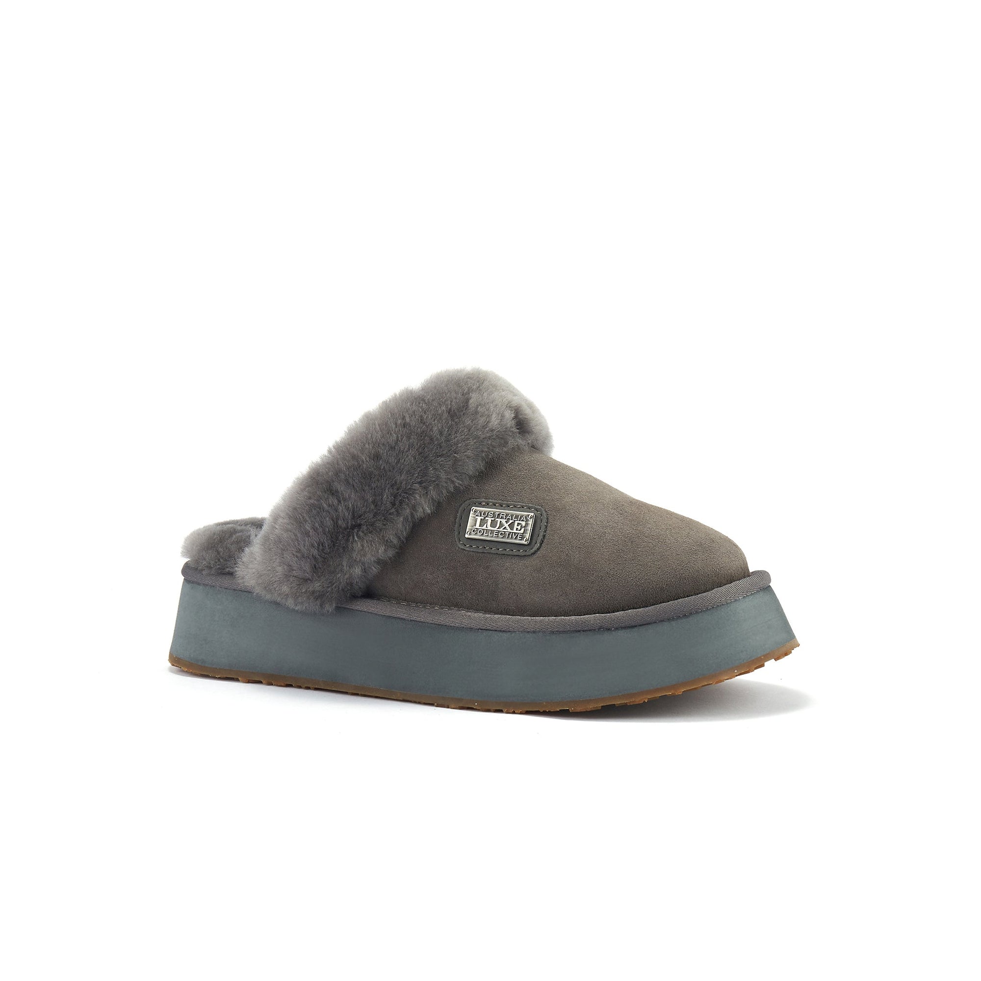 Women | Mule Platform Suede | Gray