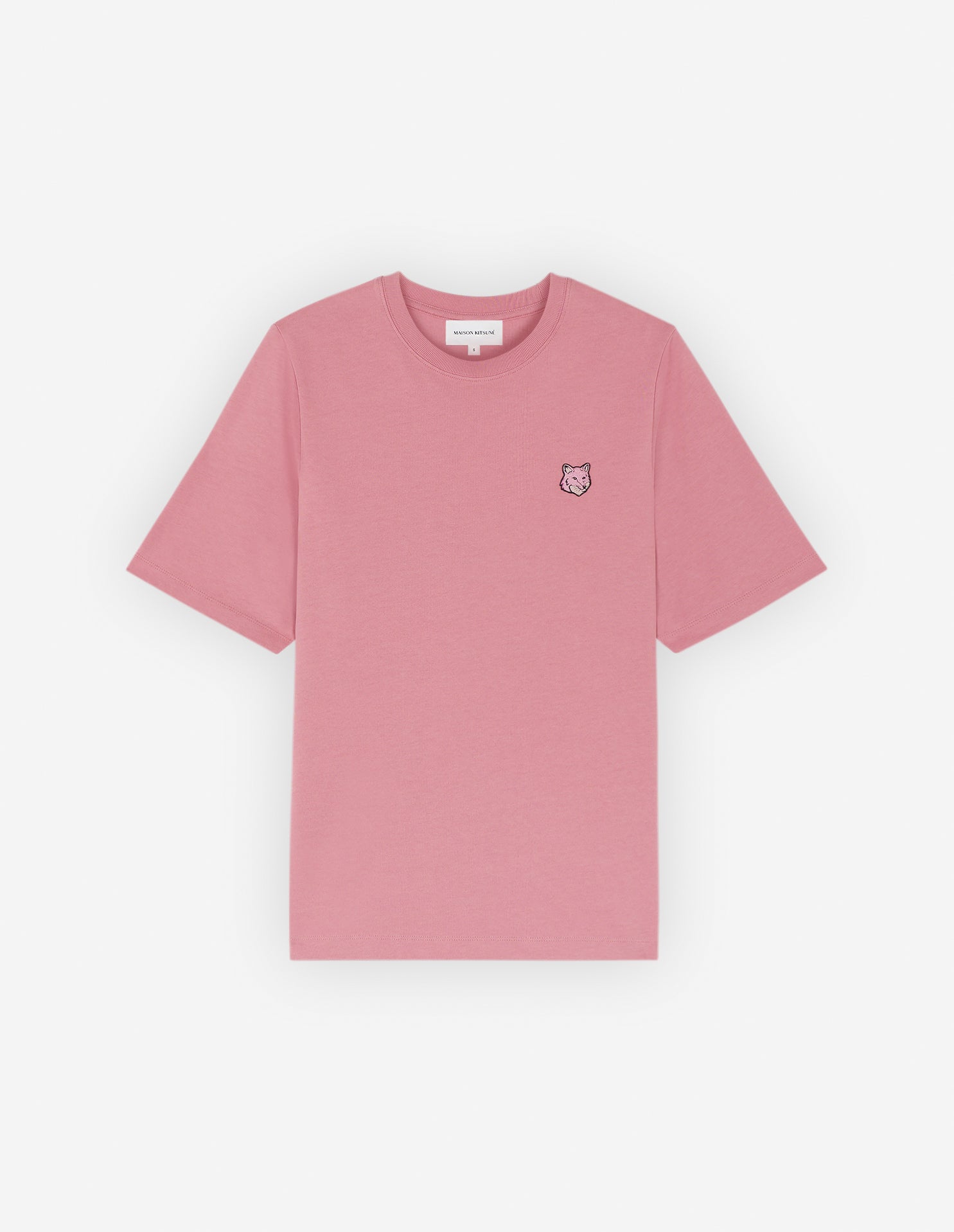 Womens | Bold Fox Head Patch Short-Sleeve Comfort Cotton Tee-Shirt | Rosebud