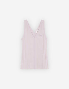 Unisex | Baby Fox Patch Ribbed Cotton Tank Top | Lilac