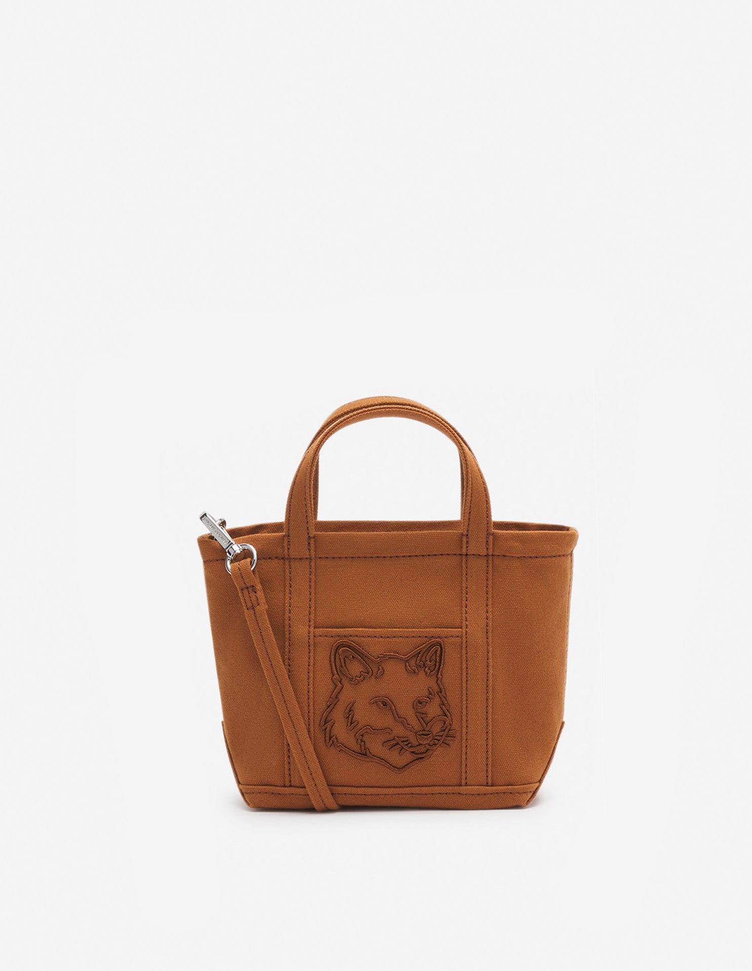 Womens | Fox Head Woven Logo Canvas Tote Bag - Mini | Fawn Brown