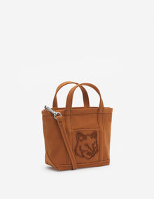Womens | Fox Head Woven Logo Canvas Tote Bag - Mini | Fawn Brown