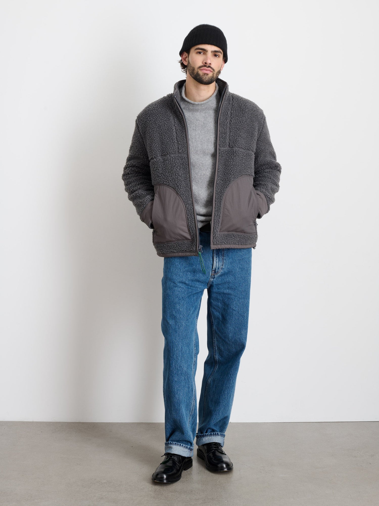 Men | Vinny Sherpa Jacket | Charcoal
