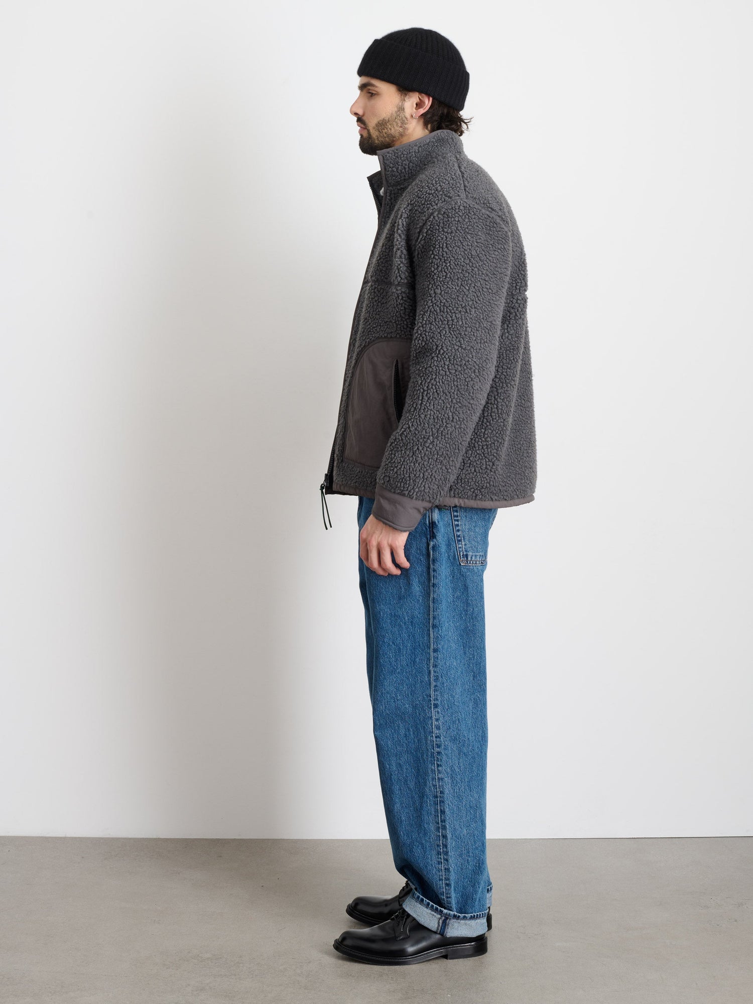 Men | Vinny Sherpa Jacket | Charcoal