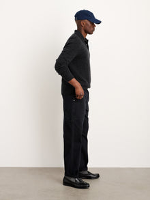 Men | Polo Sweater | Washed Cashmere Charcoal