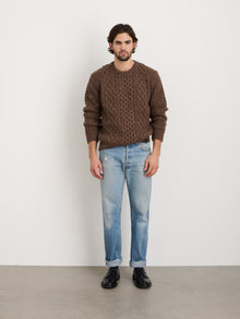 Men | Donegal Fisherman Sweater | Coffee
