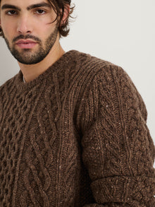 Men | Donegal Fisherman Sweater | Coffee