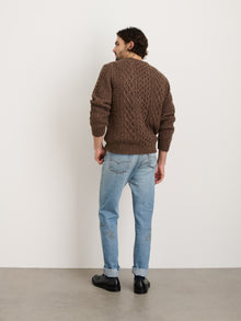 Men | Donegal Fisherman Sweater | Coffee