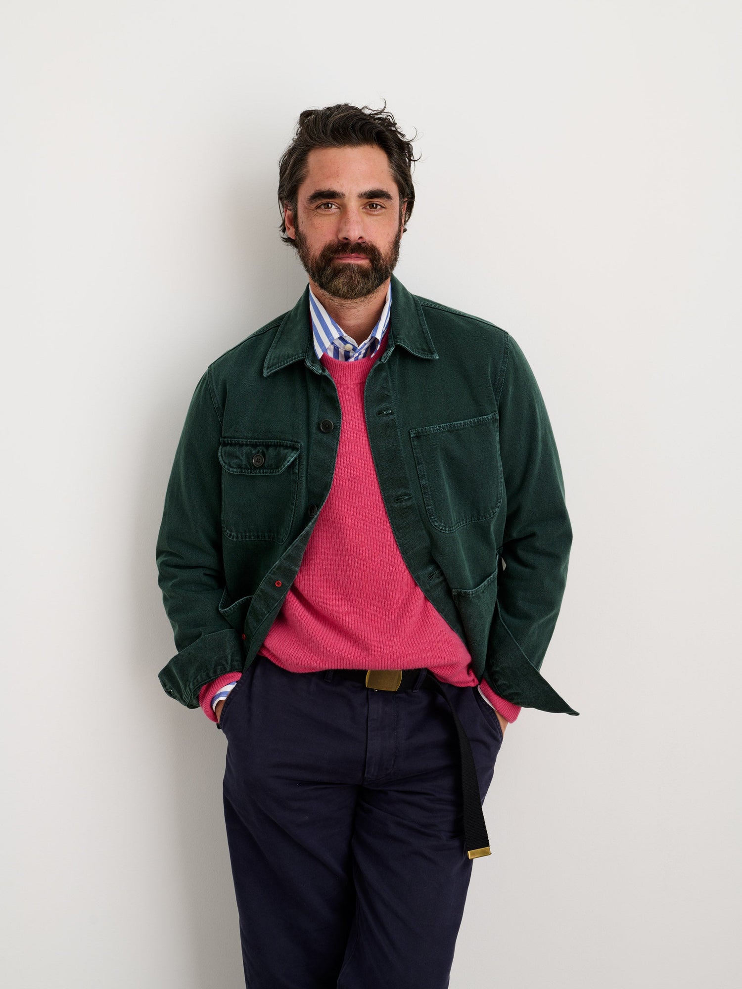 Men | Garment Dyed Work Jacket | Recycled Denim Dark Spruce