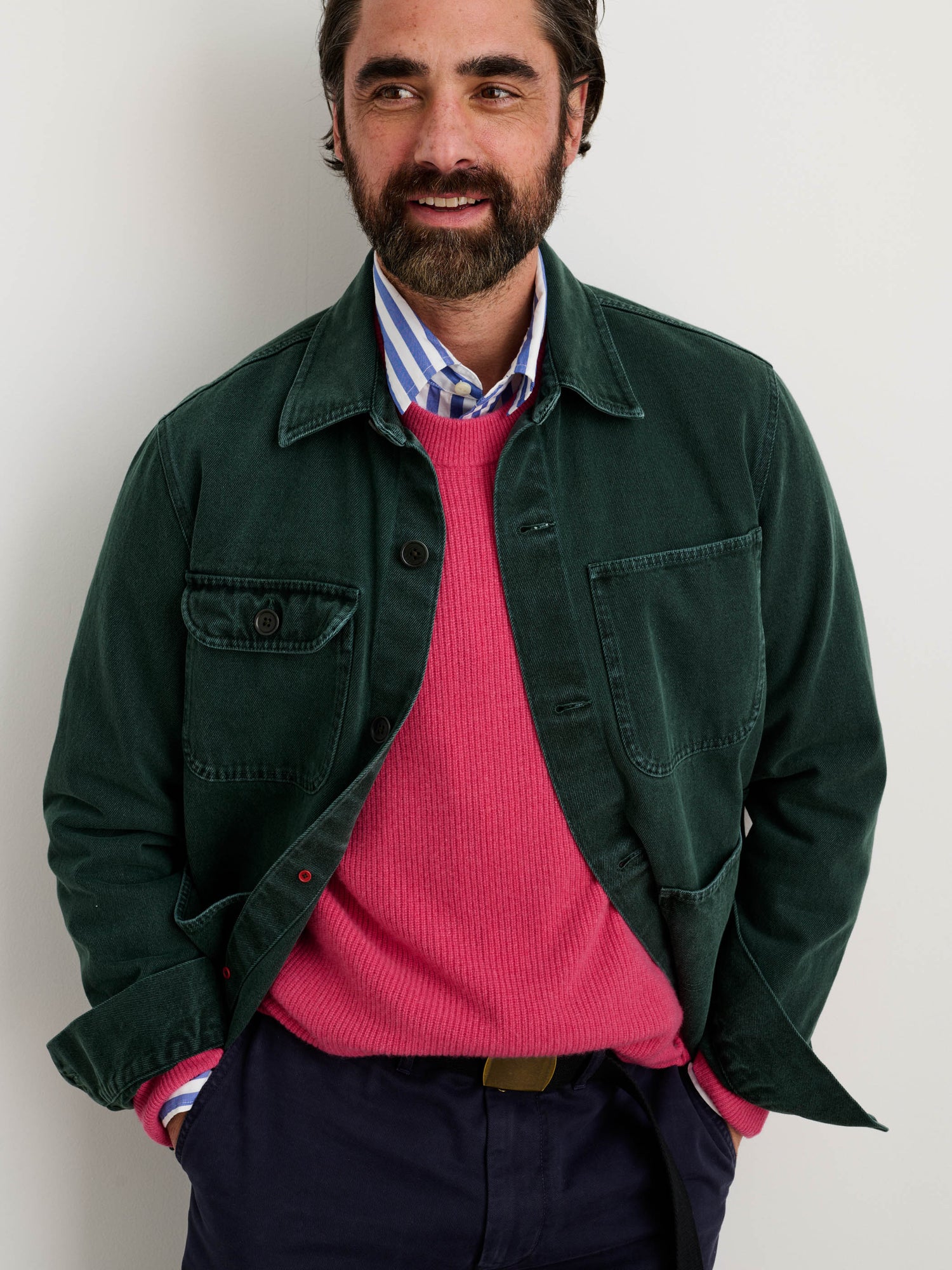 Men | Garment Dyed Work Jacket | Recycled Denim Dark Spruce