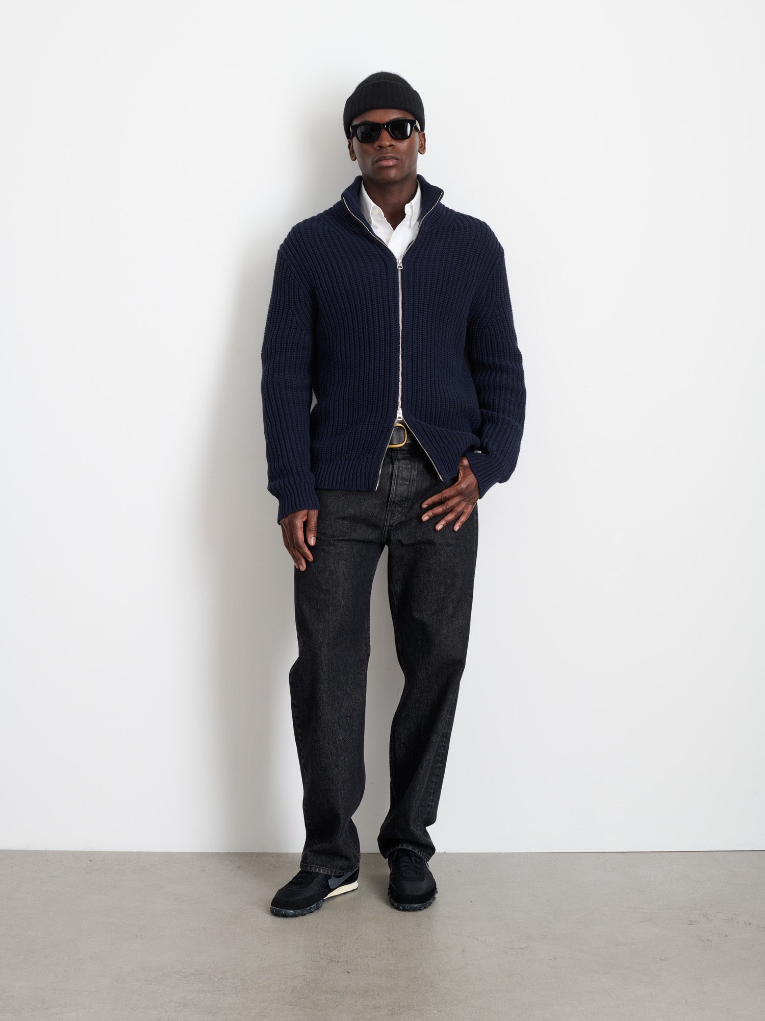 Men | Wright Cardigan | Chunky Cotton Dark Navy