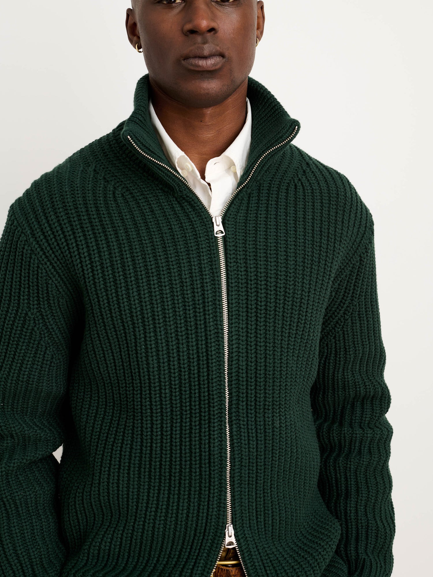 Men | Wright Cardigan | Chunky Cotton Dark Spruce