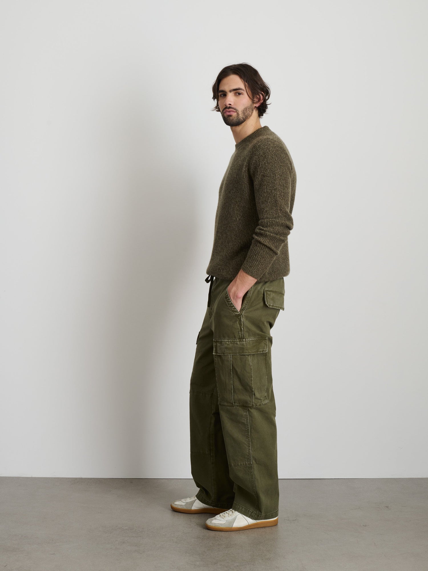 Men | Jordan Sweater | Marled Cashmere Marled Olive