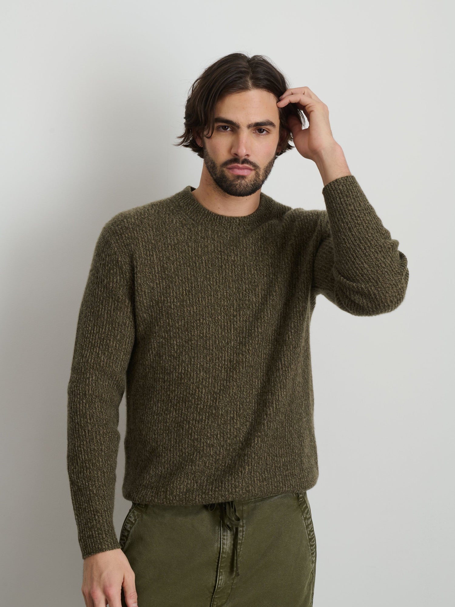 Men | Jordan Sweater | Marled Cashmere Marled Olive
