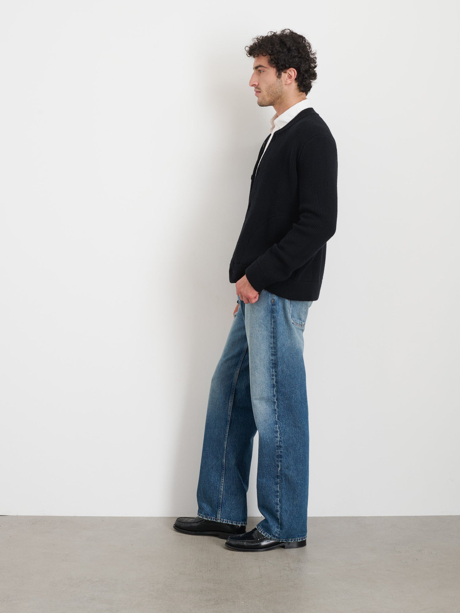Men | Donny Sweater Jacket | Heavyweight Wool Black
