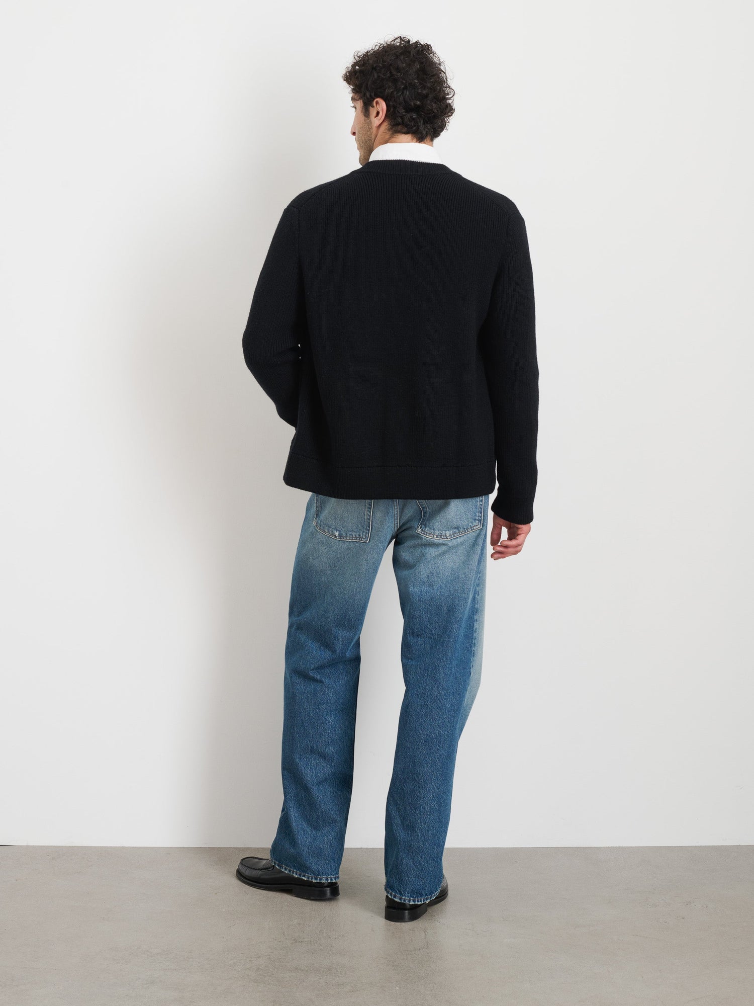 Men | Donny Sweater Jacket | Heavyweight Wool Black