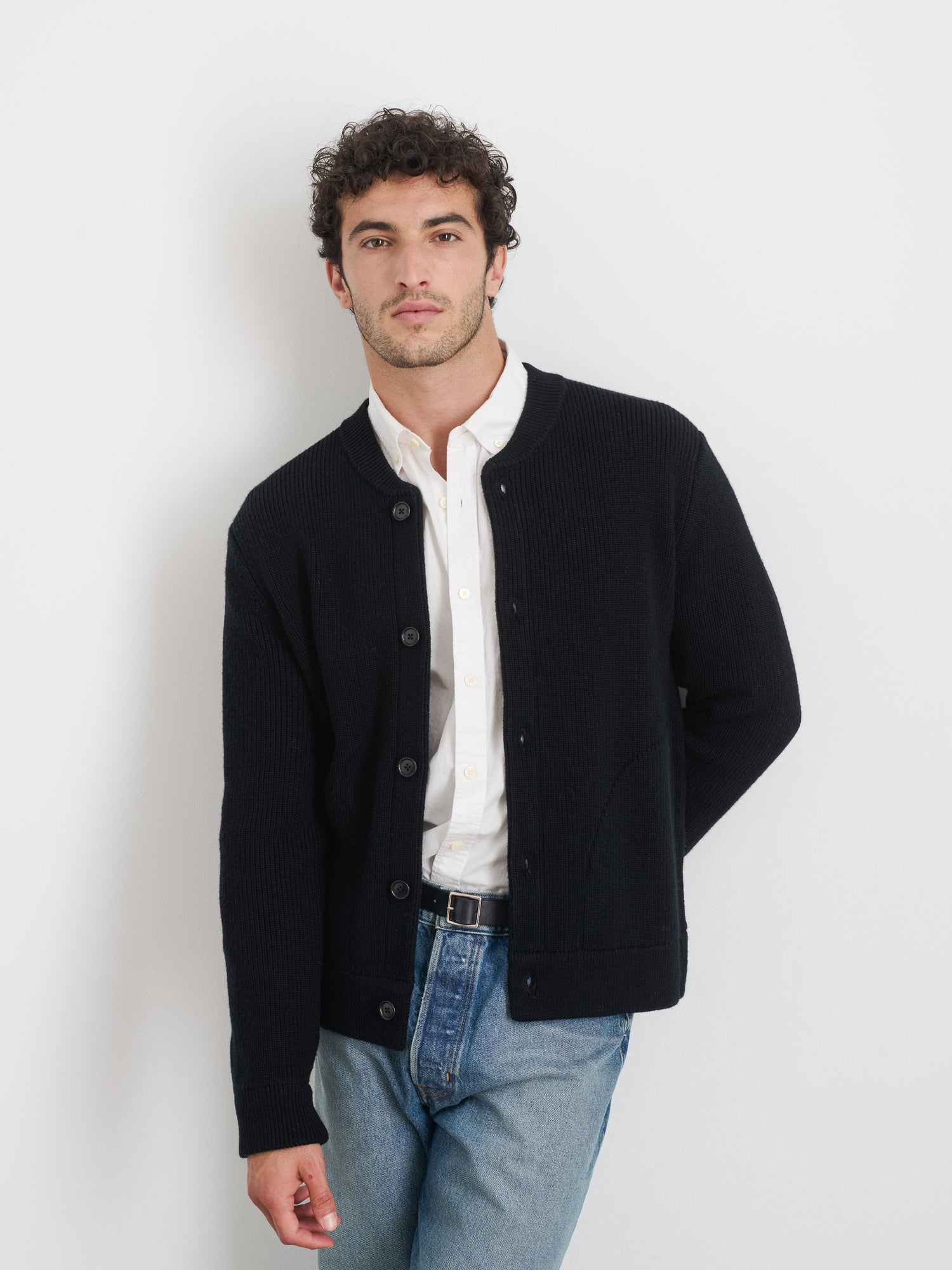 Men | Donny Sweater Jacket | Heavyweight Wool Black