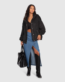 Women | Most Wanted Suede Bomber Jacket | Black