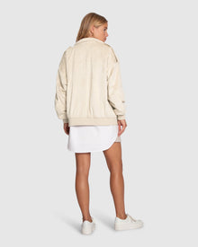 Women | Most Wanted Suede Bomber Jacket | Cream