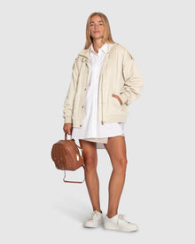 Women | Most Wanted Suede Bomber Jacket | Cream