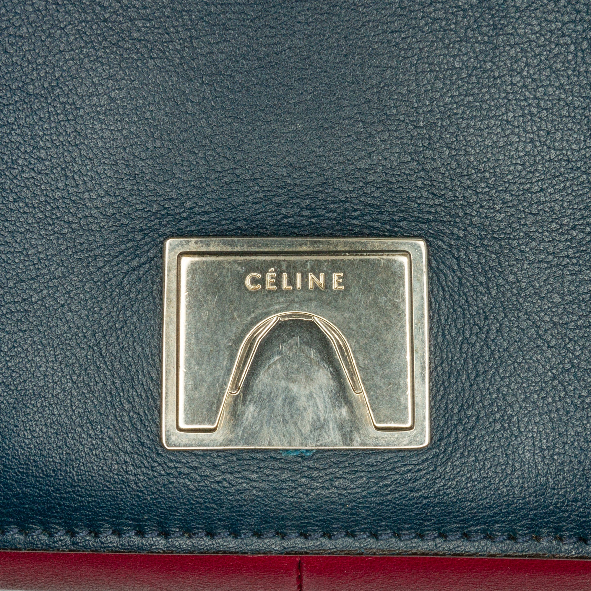 Celine | Pre-Owned Leather Frame Shoulder Bag | Red