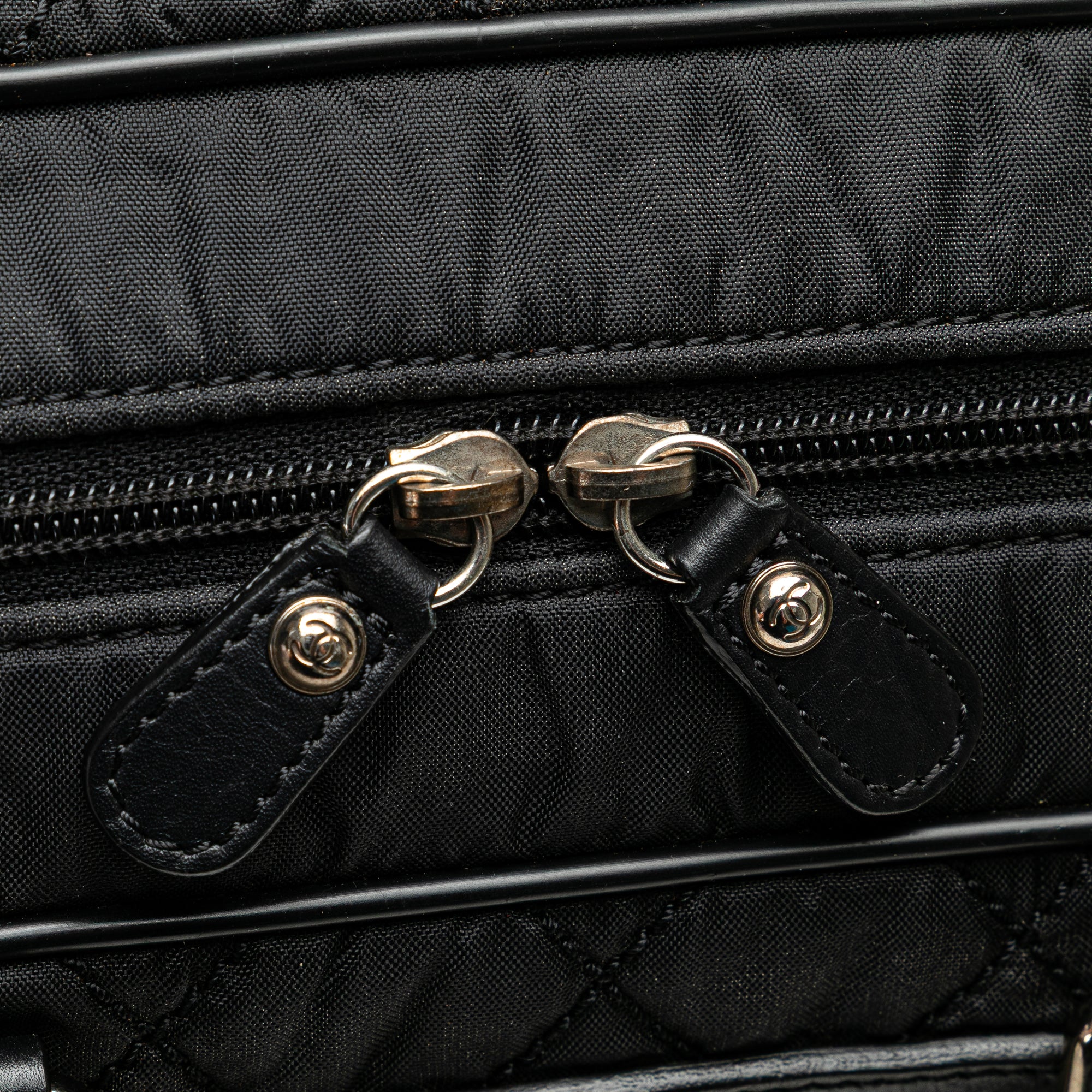 Chanel | Pre-Owned Paris New York Quilted Nylon Duffle Handbag | Black