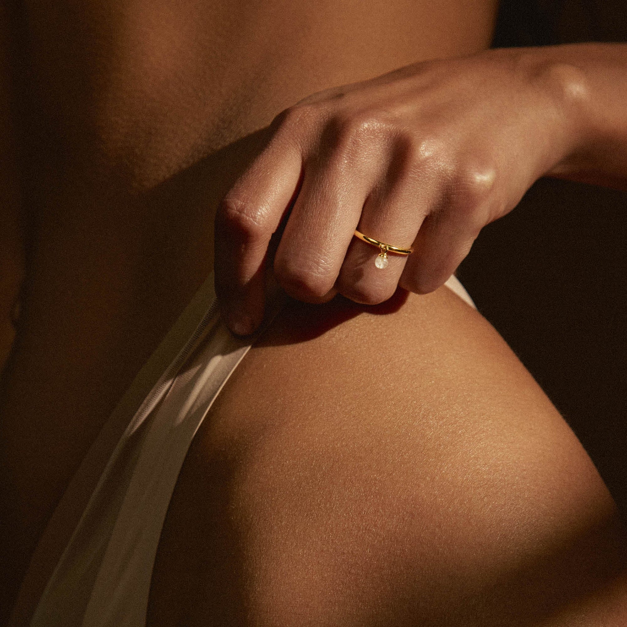 Moon Ring | 18K Gold Plated | Moonstone