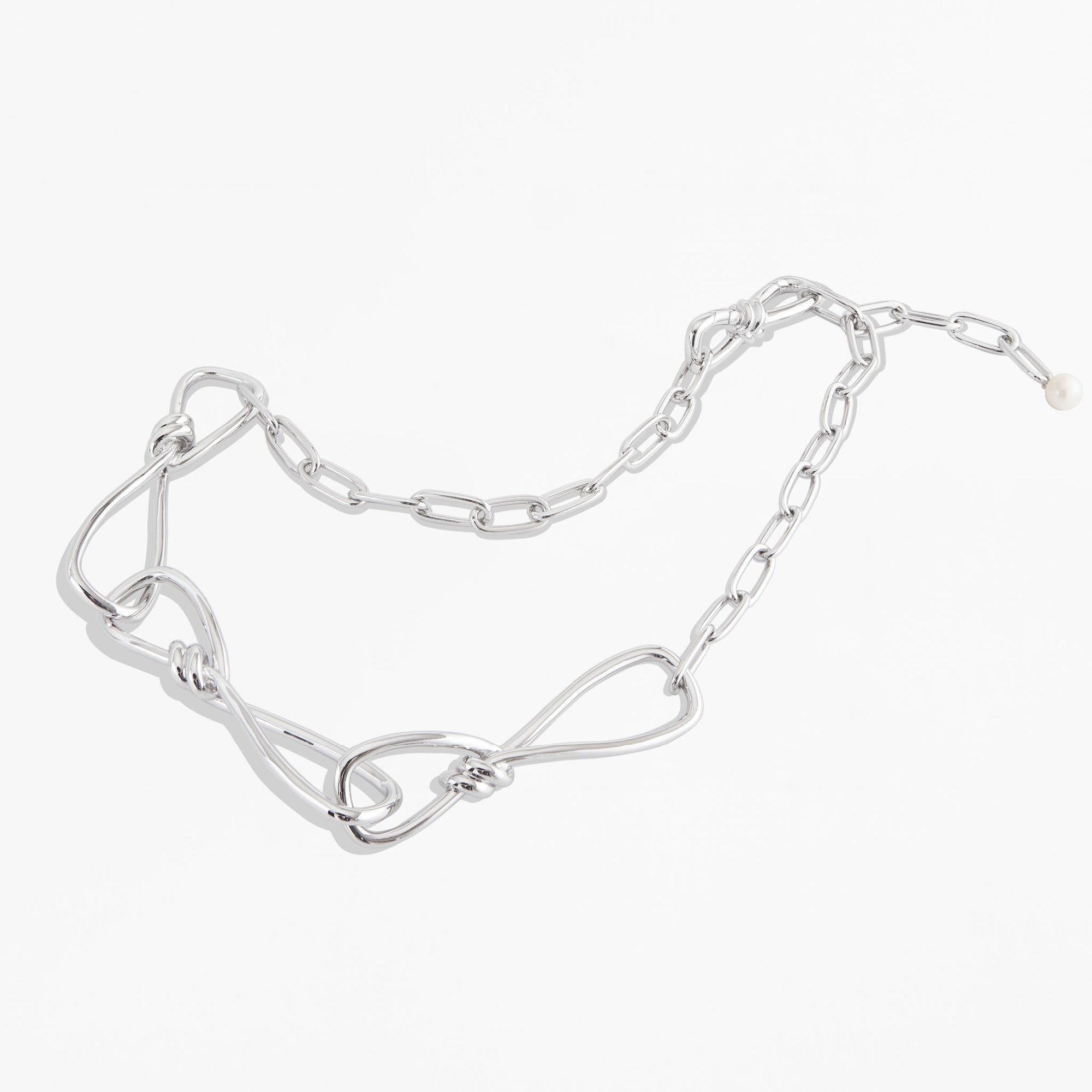 Links Necklace | Silver | Freshwater Pearls