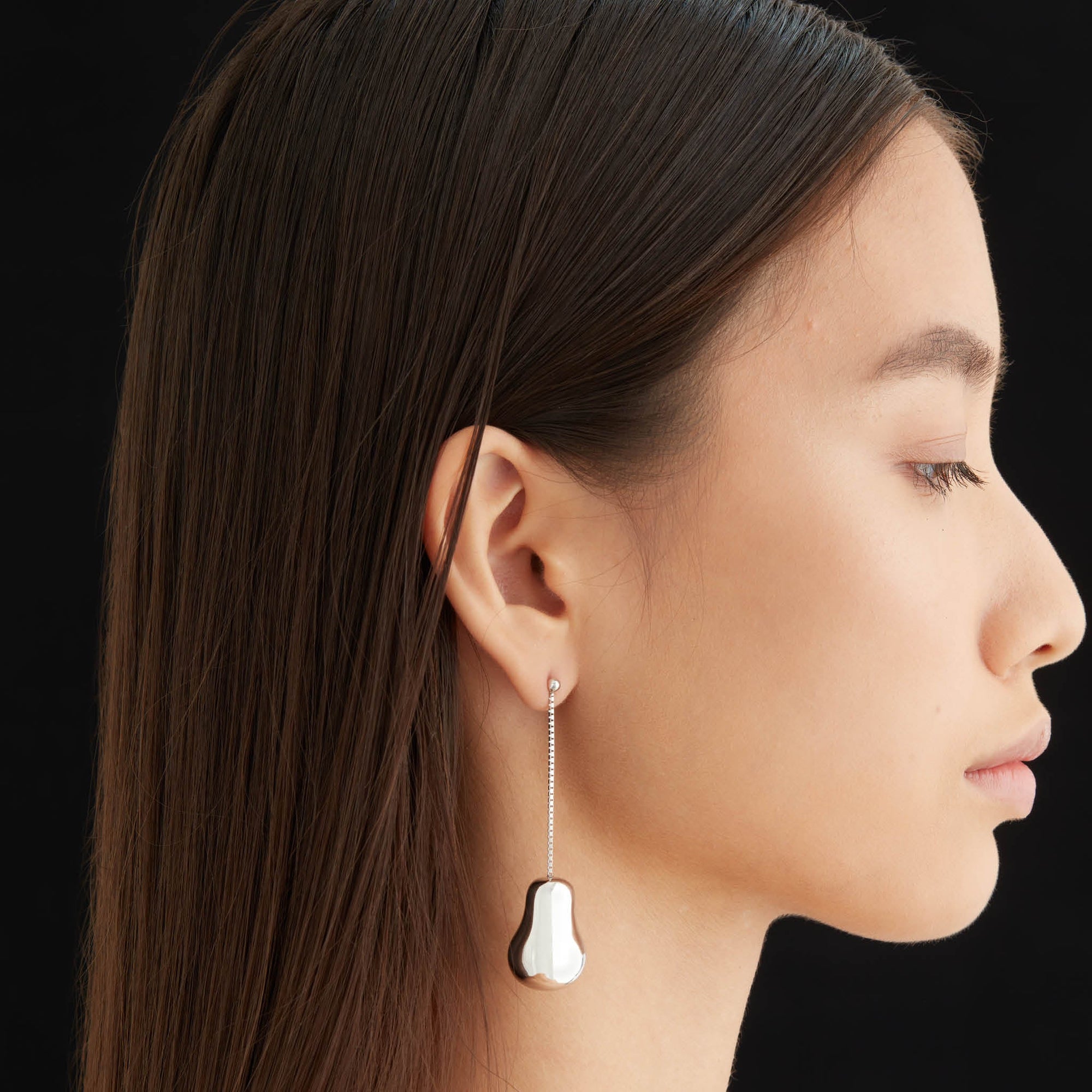 Pear Earrings | Silver