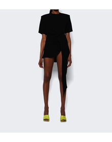 Mônot | Women | Draped Short Sleeve Tunic | Black