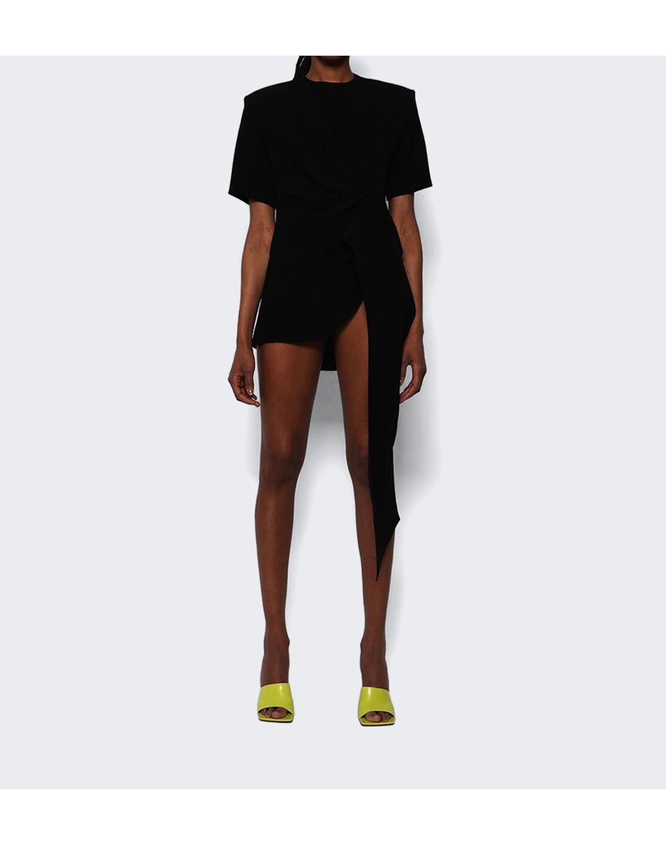 Mônot | Women | Draped Short Sleeve Tunic | Black