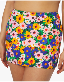 Macro Wildflowers Tube Mini Skirt | Bright Green
