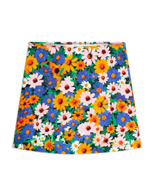 Macro Wildflowers Tube Mini Skirt | Bright Green