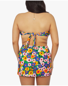 Macro Wildflowers Tube Mini Skirt | Bright Green