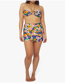 Macro Wildflowers Tube Mini Skirt | Bright Green