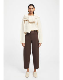 Madeleine | Knitted Suiting Pants | Dark Chocolate
