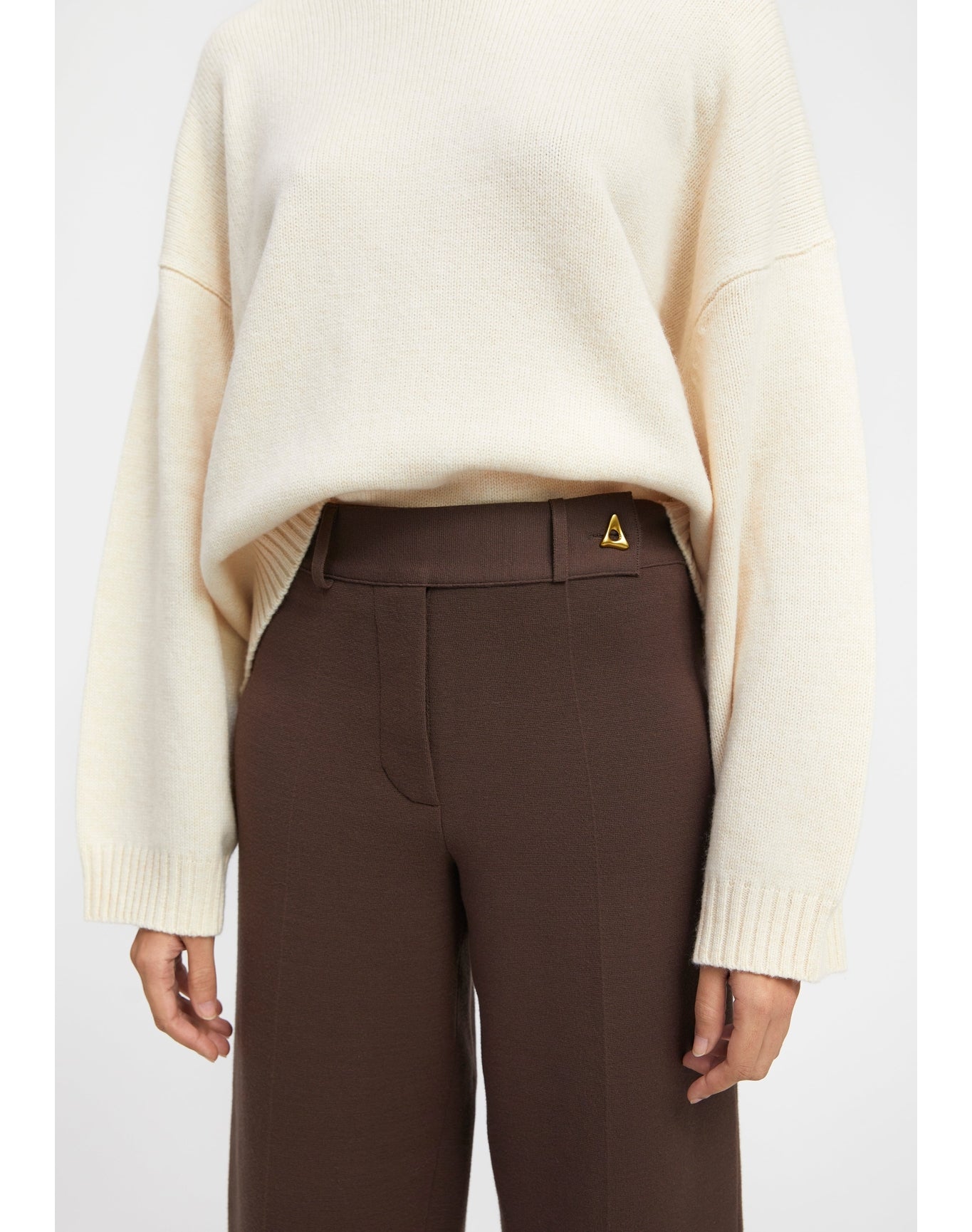 Madeleine | Knitted Suiting Pants | Dark Chocolate