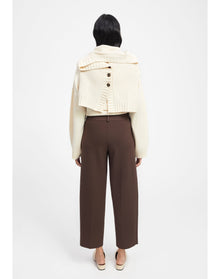 Madeleine | Knitted Suiting Pants | Dark Chocolate
