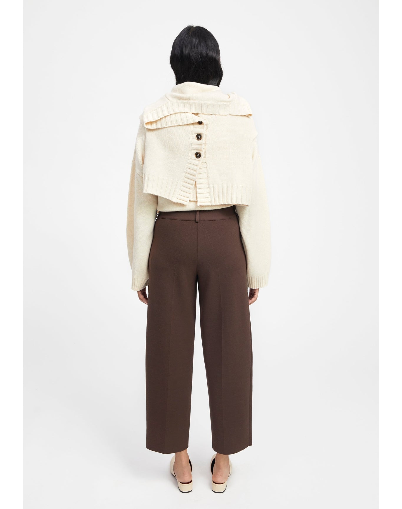 Madeleine | Knitted Suiting Pants | Dark Chocolate