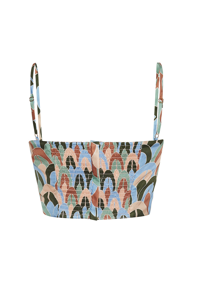 Maidstone Silk Top | Geo Dew Moss