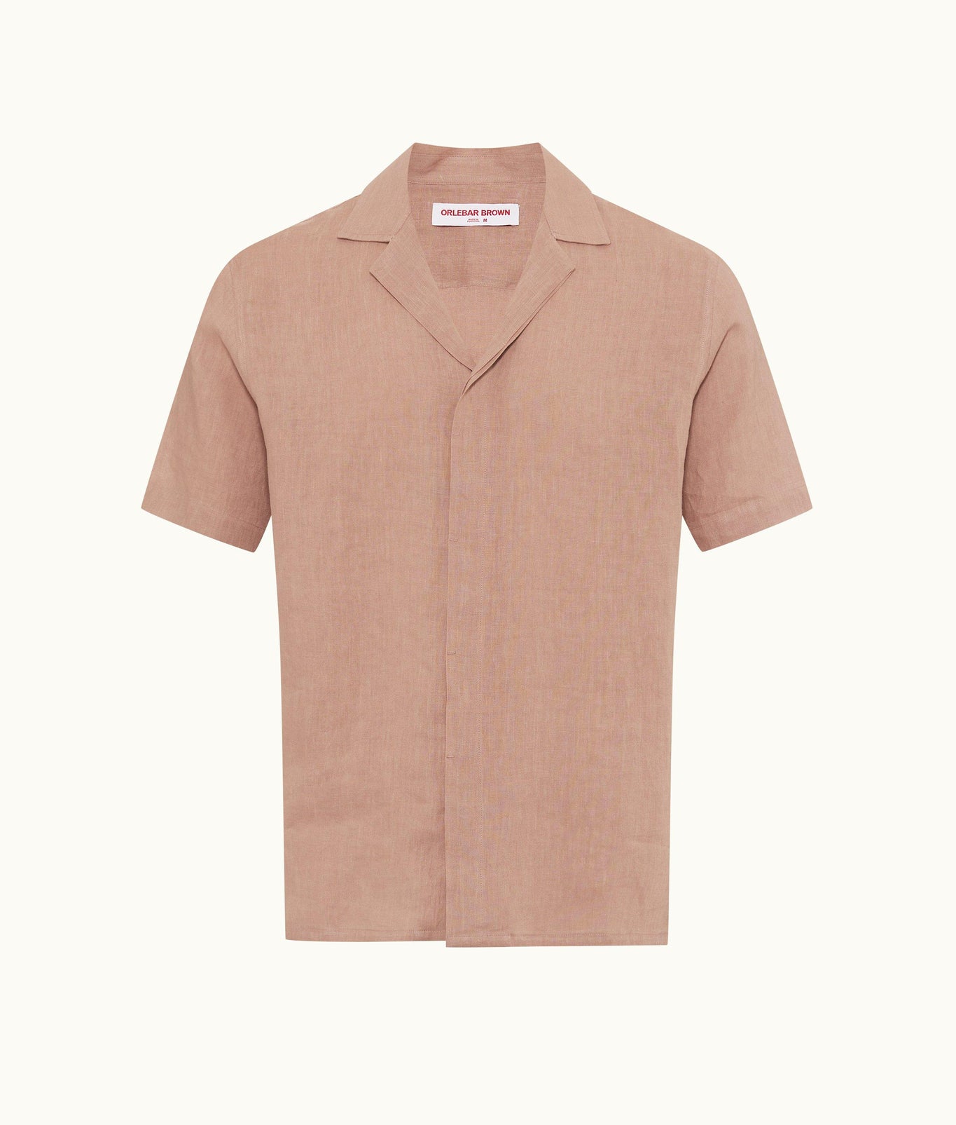 Maitan Linen Relaxed Fit Capri Collar Italian Linen Shirt | Caramel Pink