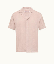 Maitan Relaxed Fit Capri Collar Italian Linen Shirt | Seashell Pink