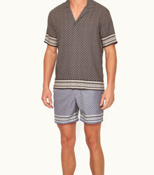 Maitan Solmio Print Relaxed Fit Capri Collar Shirt | Truffle