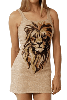 Majesty Hand - Beaded Embellished Mini Dress - Self - Adore