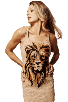 Majesty Hand - Beaded Embellished Mini Dress - Self - Adore